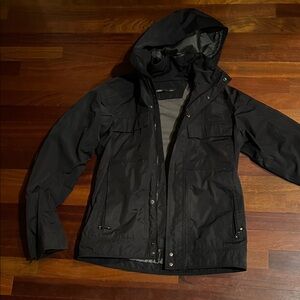 Nau Men's Black Hooded Raincoat